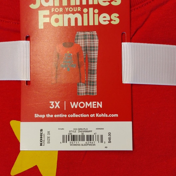 Kohl's | Jammies for your Families Size 3X Women NWT - Picture 4 of 6